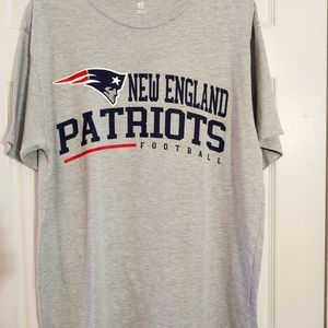 New NFL Patriots Tee Shirt Gray L New England Football Logo